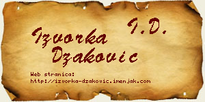 Izvorka Džaković vizit kartica